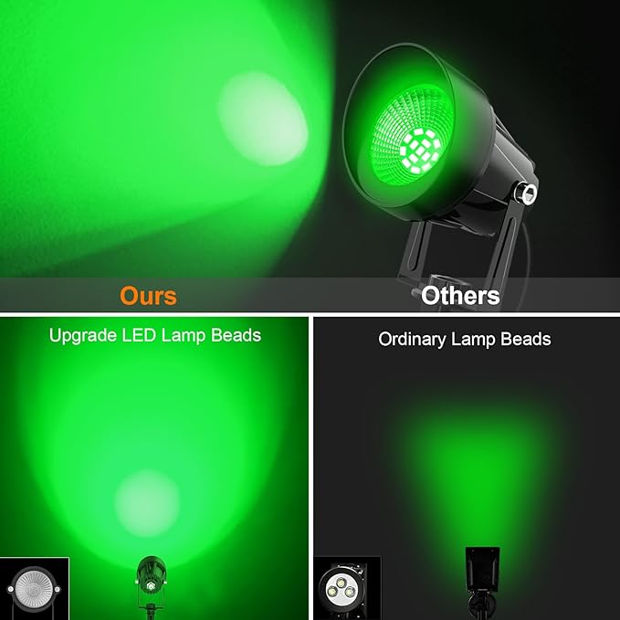St. Patrick's Day Green Spotlights Outdoor, 14 LED Landscape Lighting wit...