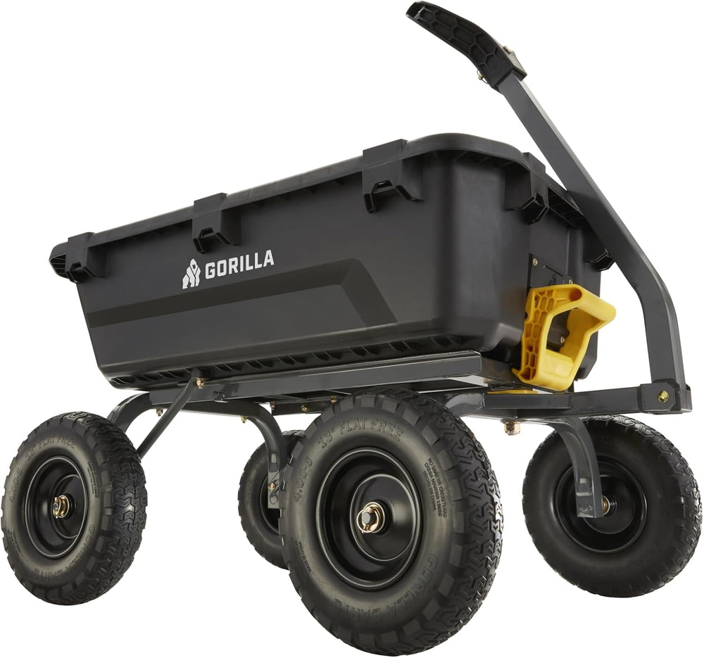Gorilla Carts Dump Garden Cart, 7 Cu Ft,1200 lb Capacity, No-Flat Tires