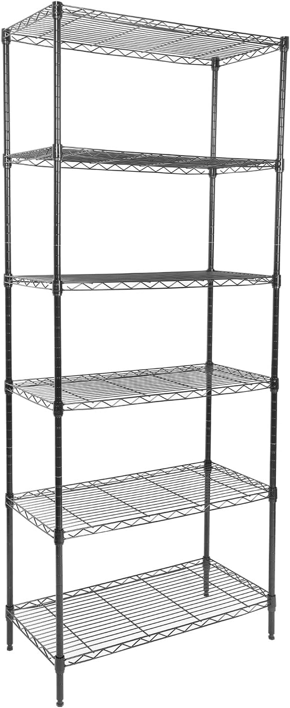 Whitmor 6 Tier Storage Shelves, Heavy Duty with Wheels, 200 lbs Capacity per ...