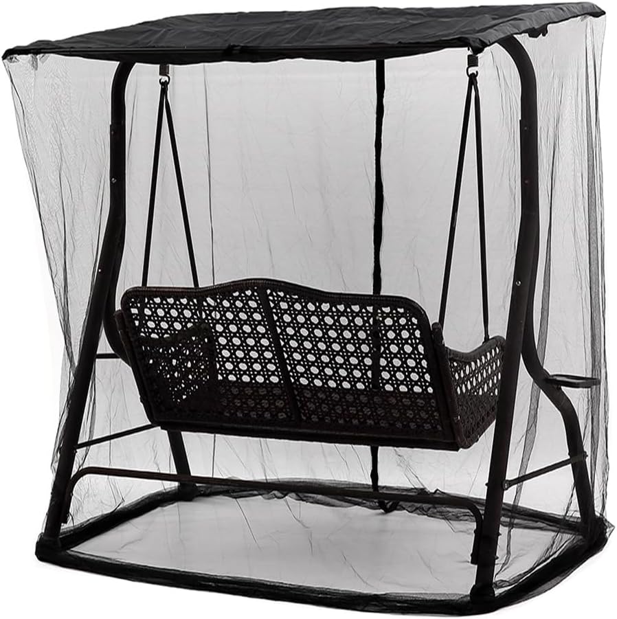 Patio Swing Mosquito Netting - Polyester Mesh Screen with Zipper Opening and ...
