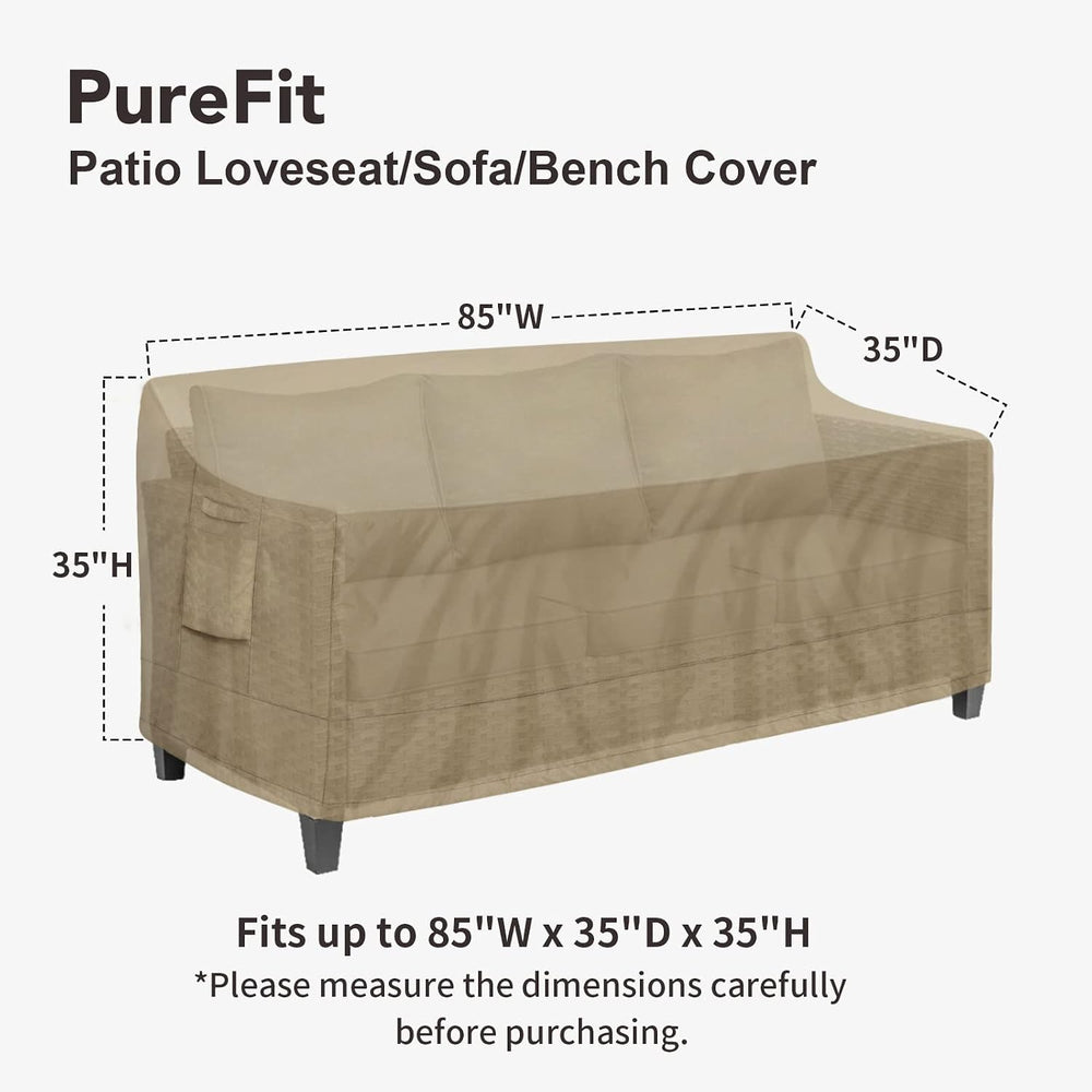 PureFit Outdoor Couch Cover Waterproof Patio Sofa Furniture Covers 3-Seater