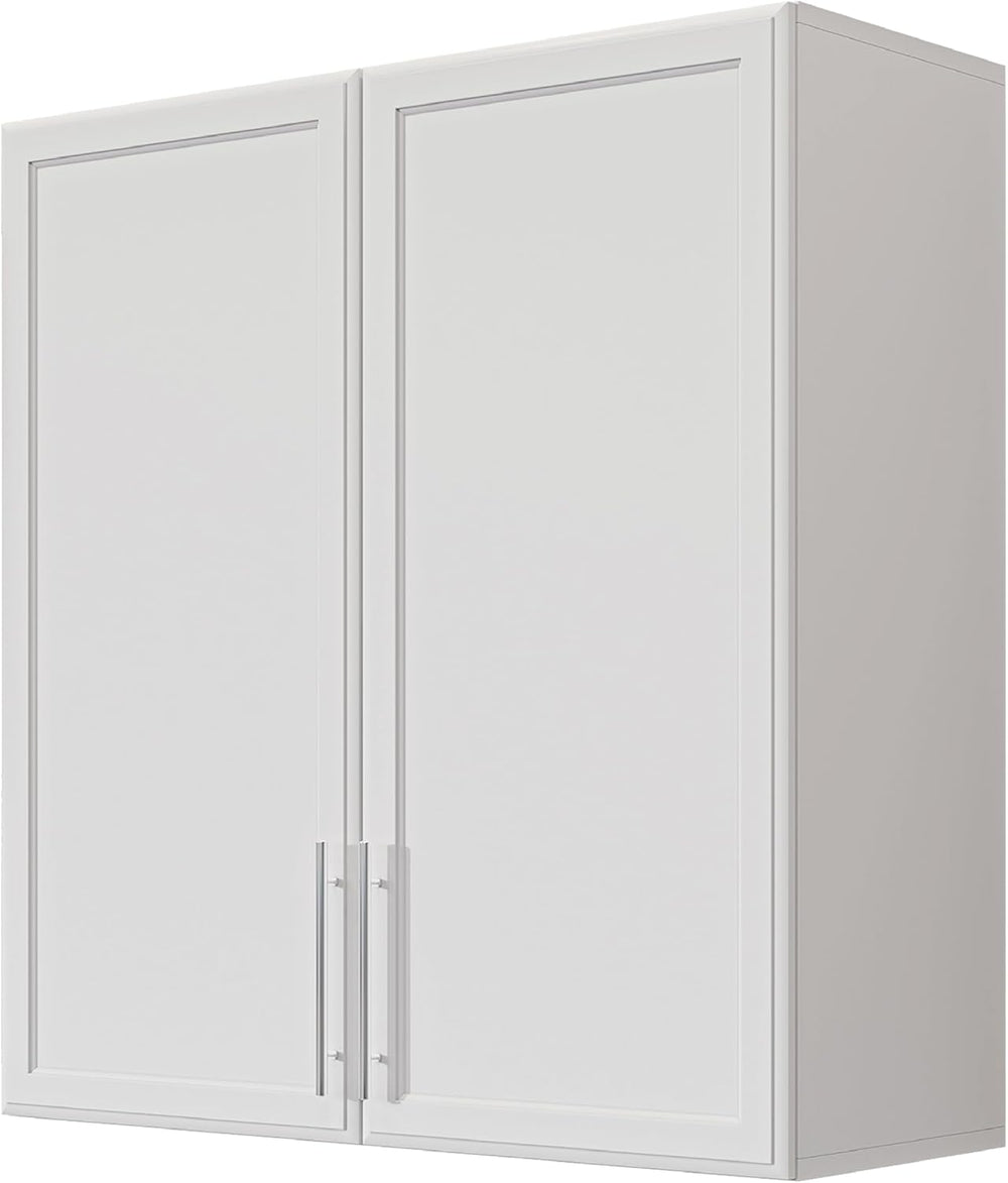 30" W White Wall cabinets for Laundry Room with Adjustable Shelf