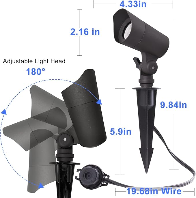 E ENERGETIC LIGHTING LED Landscape Lights with Connectors, 12V Low Voltage, W...