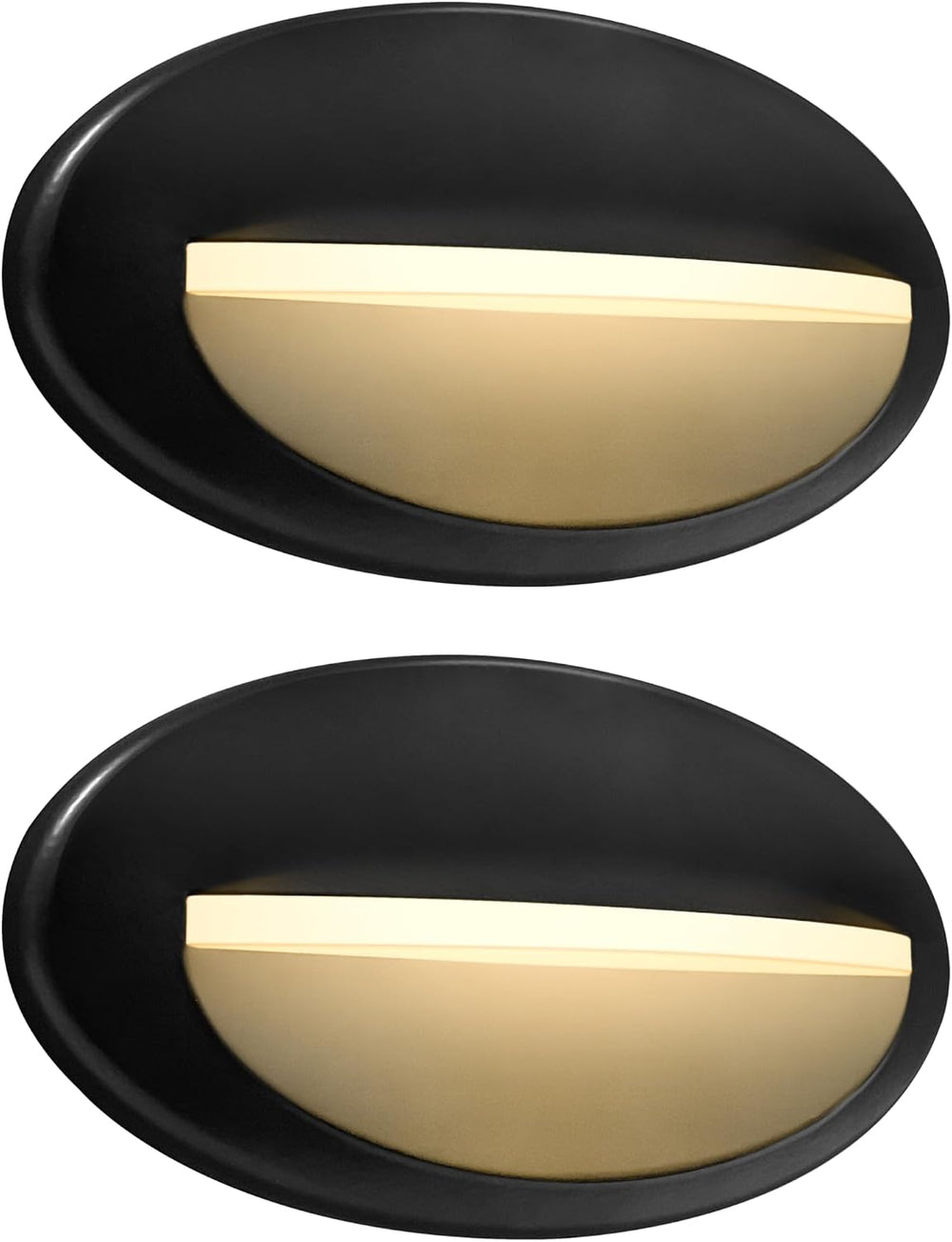 GKOLED 2-Pack Low Voltage LED Oval Stair Lights, Outdoor Riser Step Lights, L...