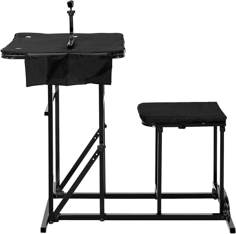 GYMAX Foldable Shooting Table Seat Set, Height Adjustable Hunting Gun Rest Ta...