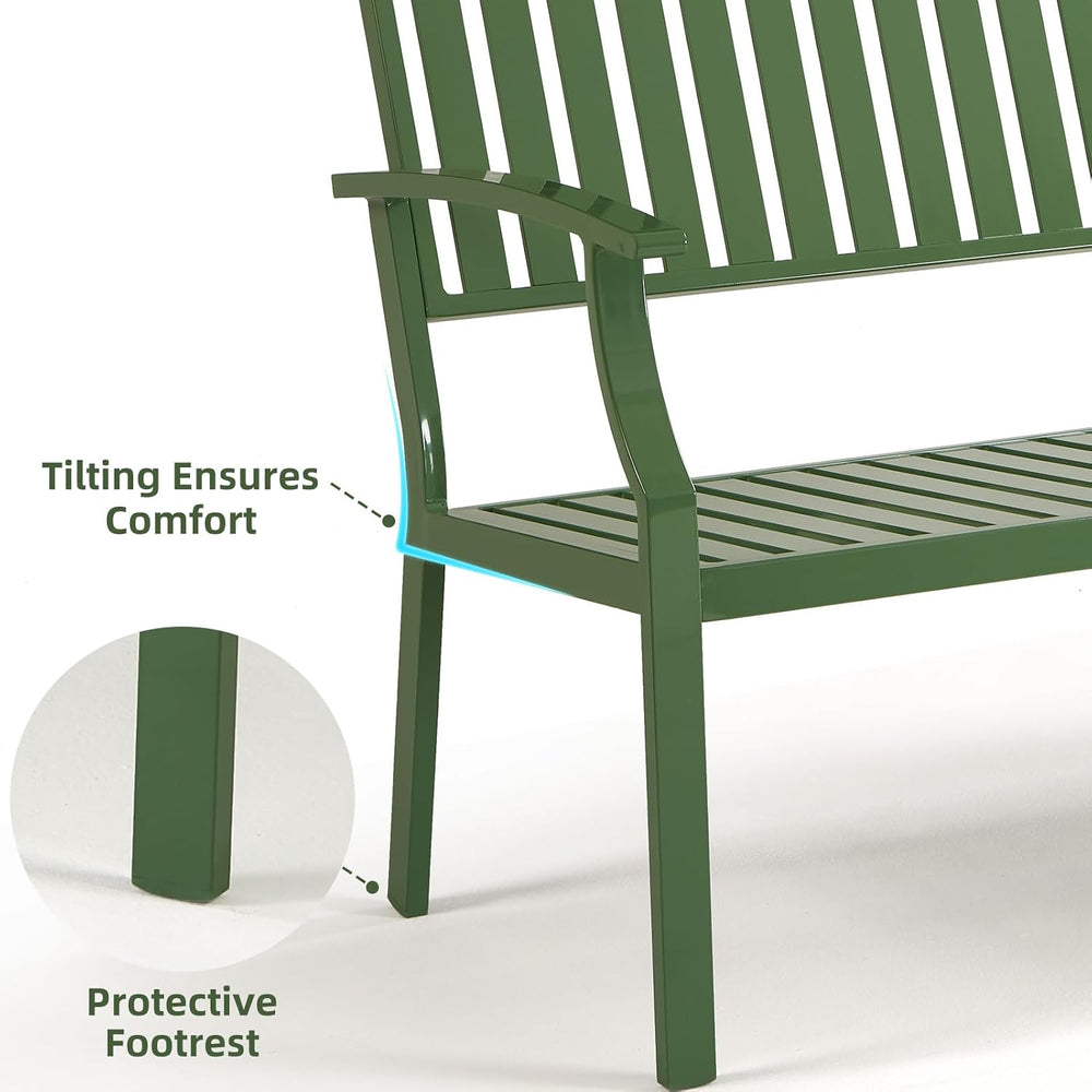 52'' Outdoor Garden Bench for 2, Aluminum Patio Bench