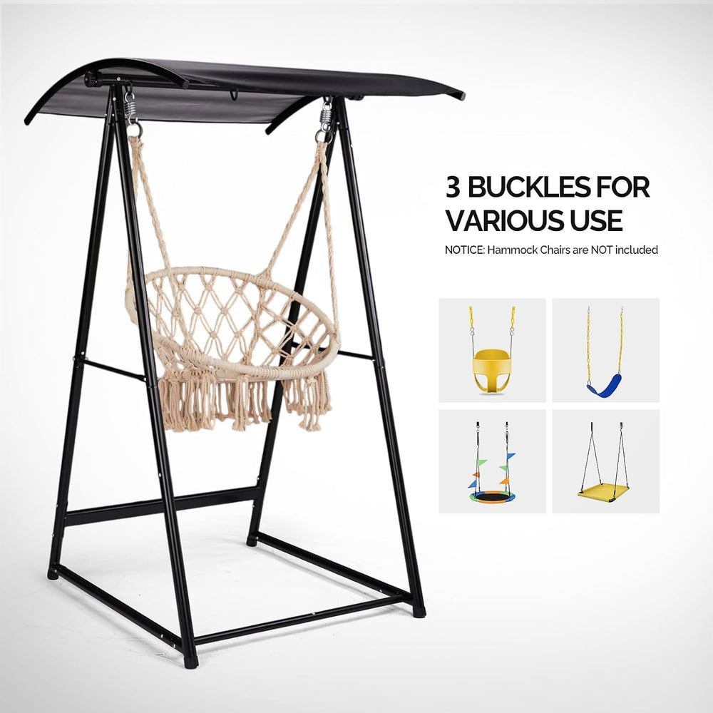 Outdoor Hammock Chair Stand, Heavy Duty A-Frame Metal with Powder-Coated Fini...