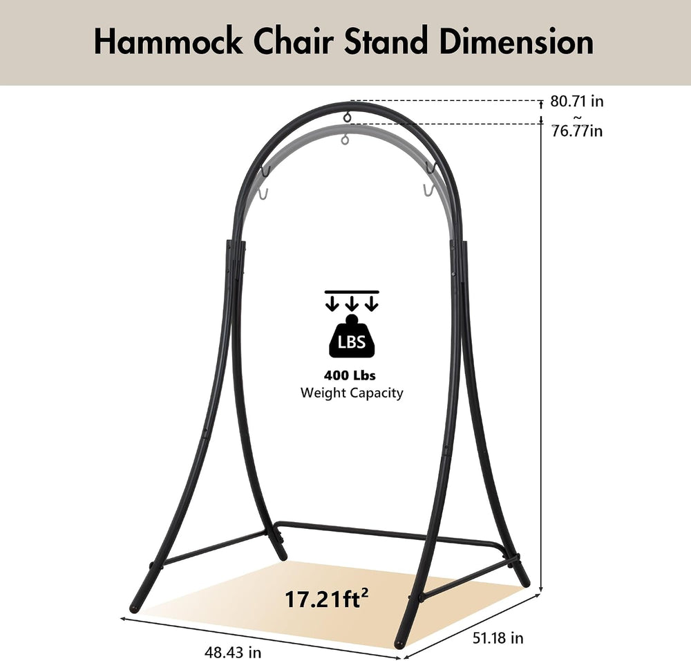 ANOW Adjustable Hammock Chair Stand, Heavy Duty Hanging Chair Stand, Black