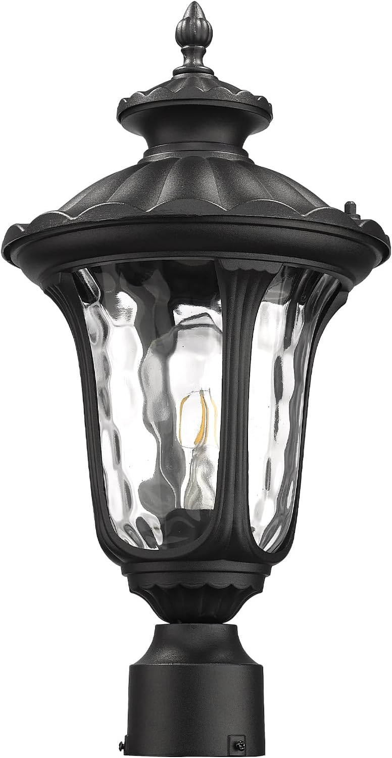 Outdoor Post Lights Fixtures, 18'' Medium Black Aluminum Waterproof a...