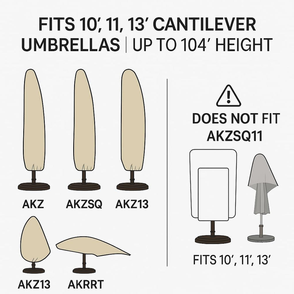 Treasure Garden CP920 Cantilever Umbrella Cover 10–13 ft – RhinoWeave – Beige