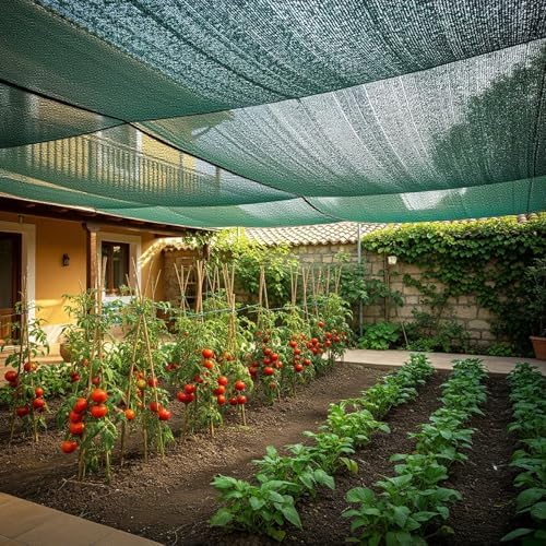 SUNNY GUARD Sun Shade Cloth, 20 x 20 FT Green HDPE Mesh
