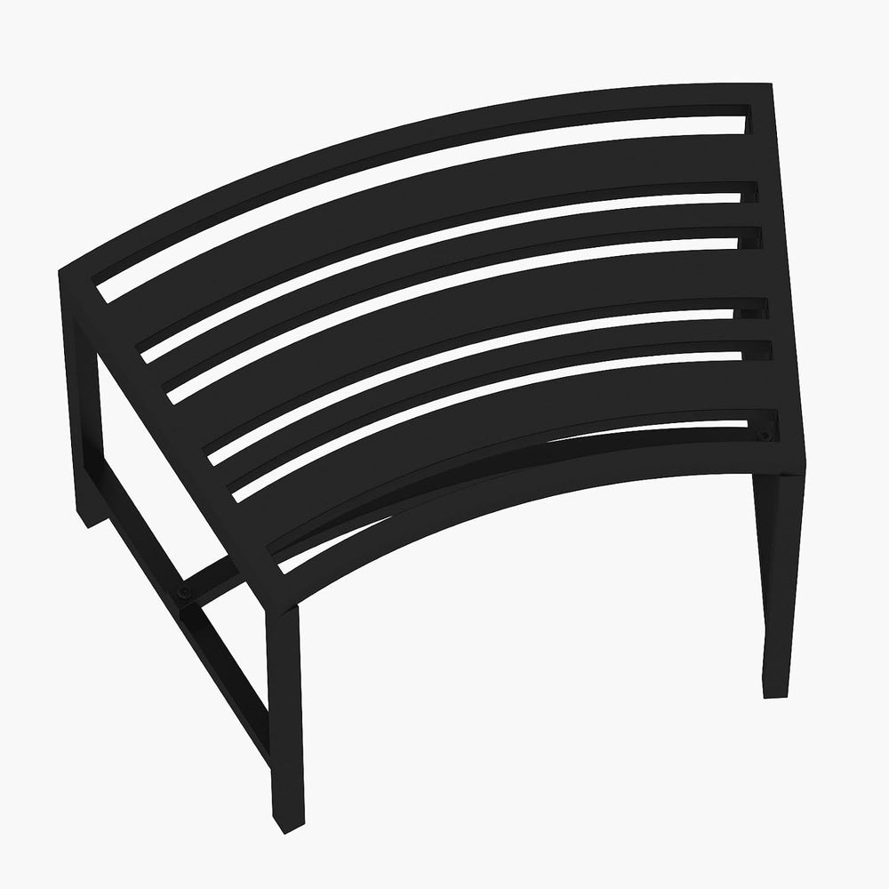 Metal Outdoor Curved Fire Pit Bench Set of 4, Fire Pit Seating Waterproof, St...