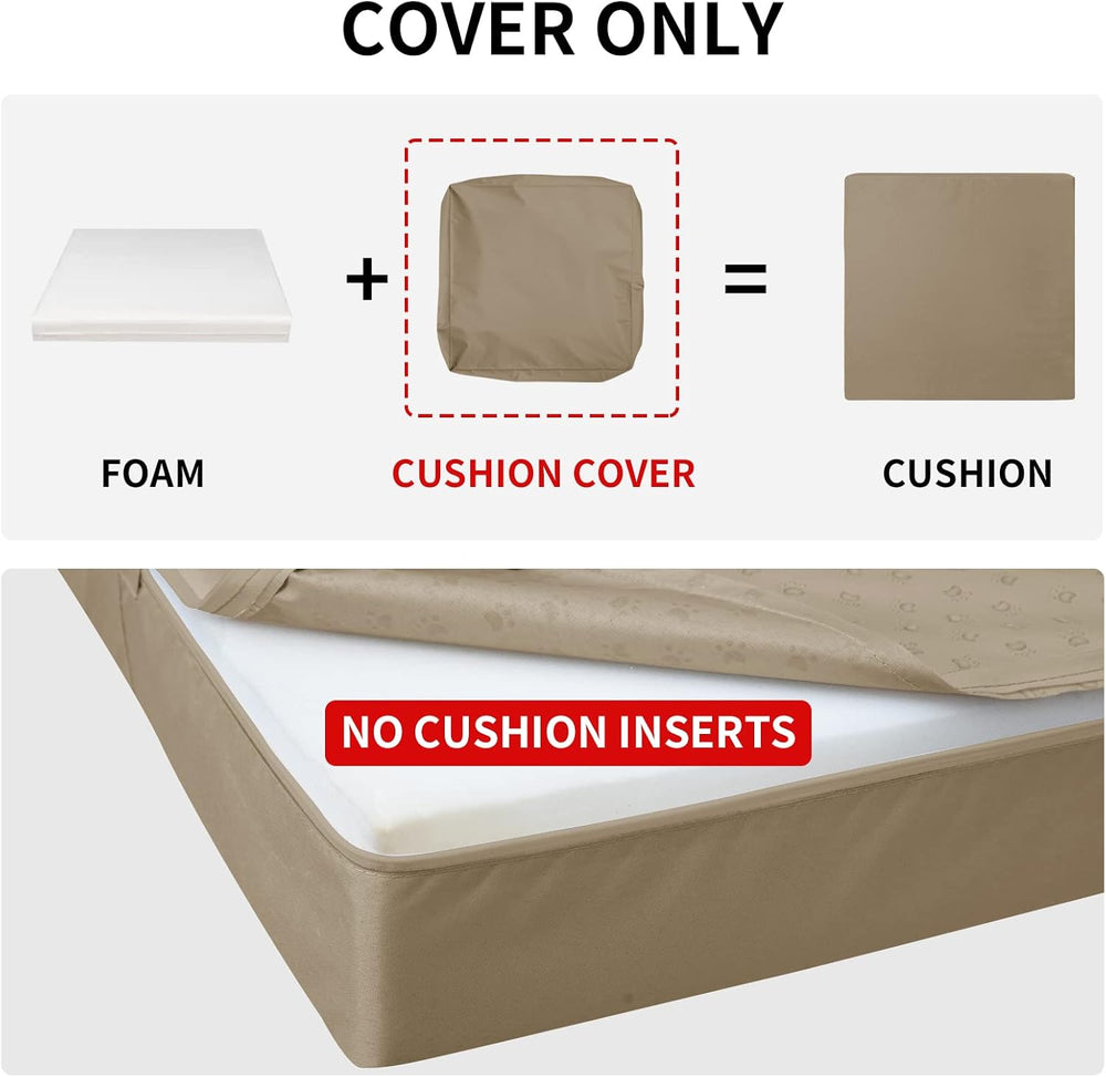 Easy-Going Waterproof Patio Cushion Covers 20x18x4 inch 4 Pack Replacement No...