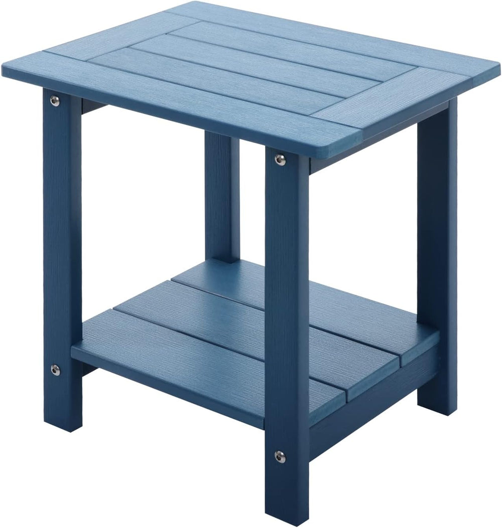 Meluvici Double Adirondack Outdoor Side Table Weather Resistant, Outdoor Rect...