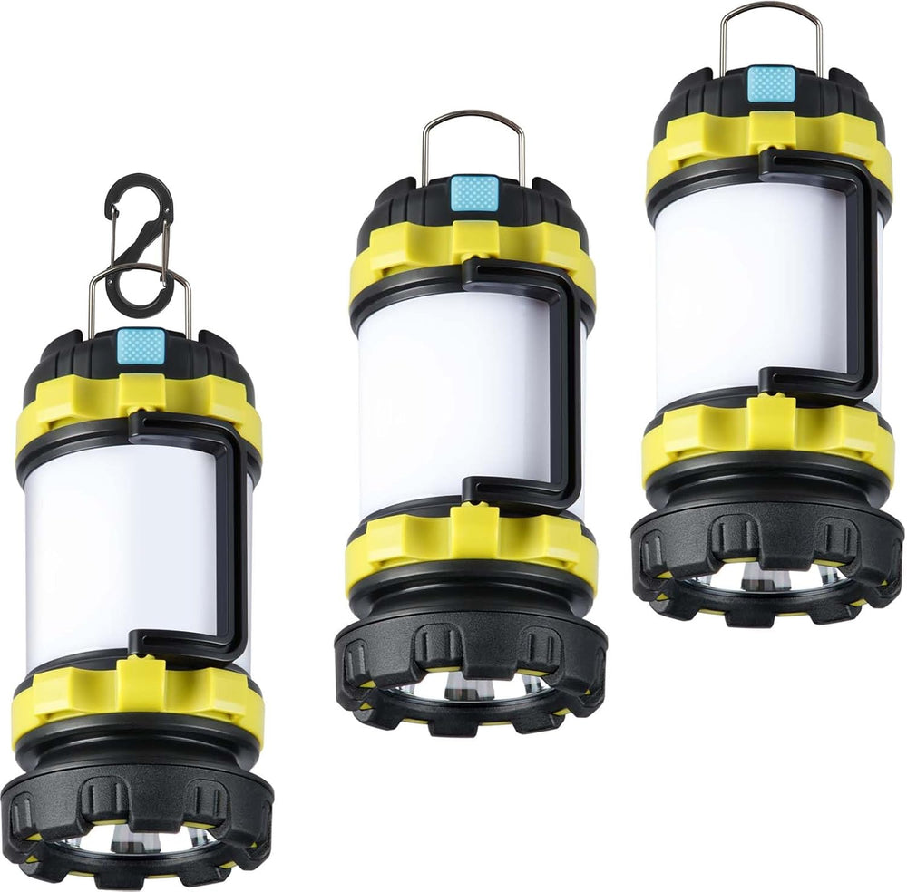 3 Pack Camping Lantern, Outdoor LED Camping Light, Rechargeable Flashlights