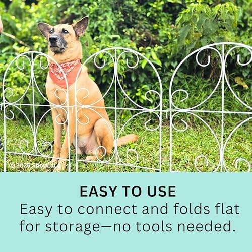 ShopLaLa Decorative Garden Fence (25 Panels) 12x24in Animal Barrier for Dog