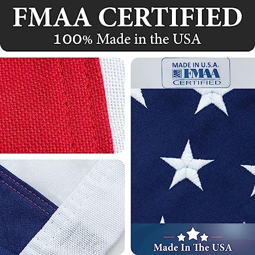 American Flags for Outside 3x5-100% Polyester MADE IN THE USA -Indestructible...