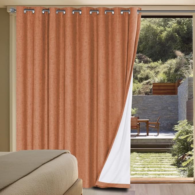 H.VERSAILTEX Linen Blackout Curtains Durable Thick Textured Linen Look 100% B...