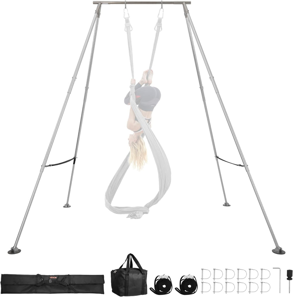 VEVOR Adjustable Yoga Aerial Rig, Aerial Silk Stands with Height Adjustable 5...
