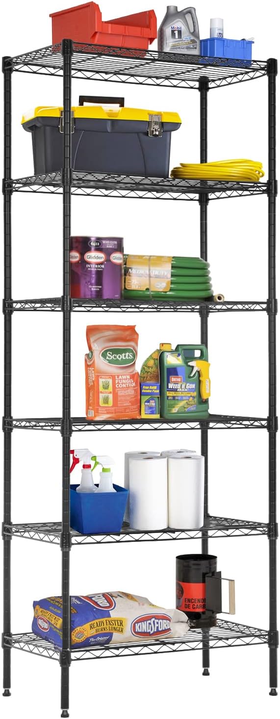 BestOffice Adjustable Wire Shelving Storage Shelves Heavy Duty Shelving Unit ...