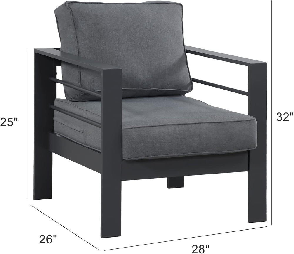 Wisteria Lane Aluminum Outdoor Sofa, 2 Pieces Patio Couch All-Weather Rust-Pr...