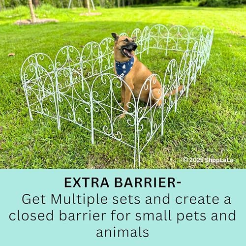 ShopLaLa Decorative Garden Fence (25 Panels) 12x24in Animal Barrier for Dog