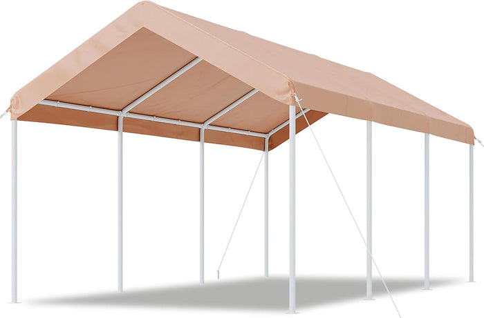 Aoxun 10x20 FT Carport, Heavy Duty Car Canopy Portable Garage, Khaki
