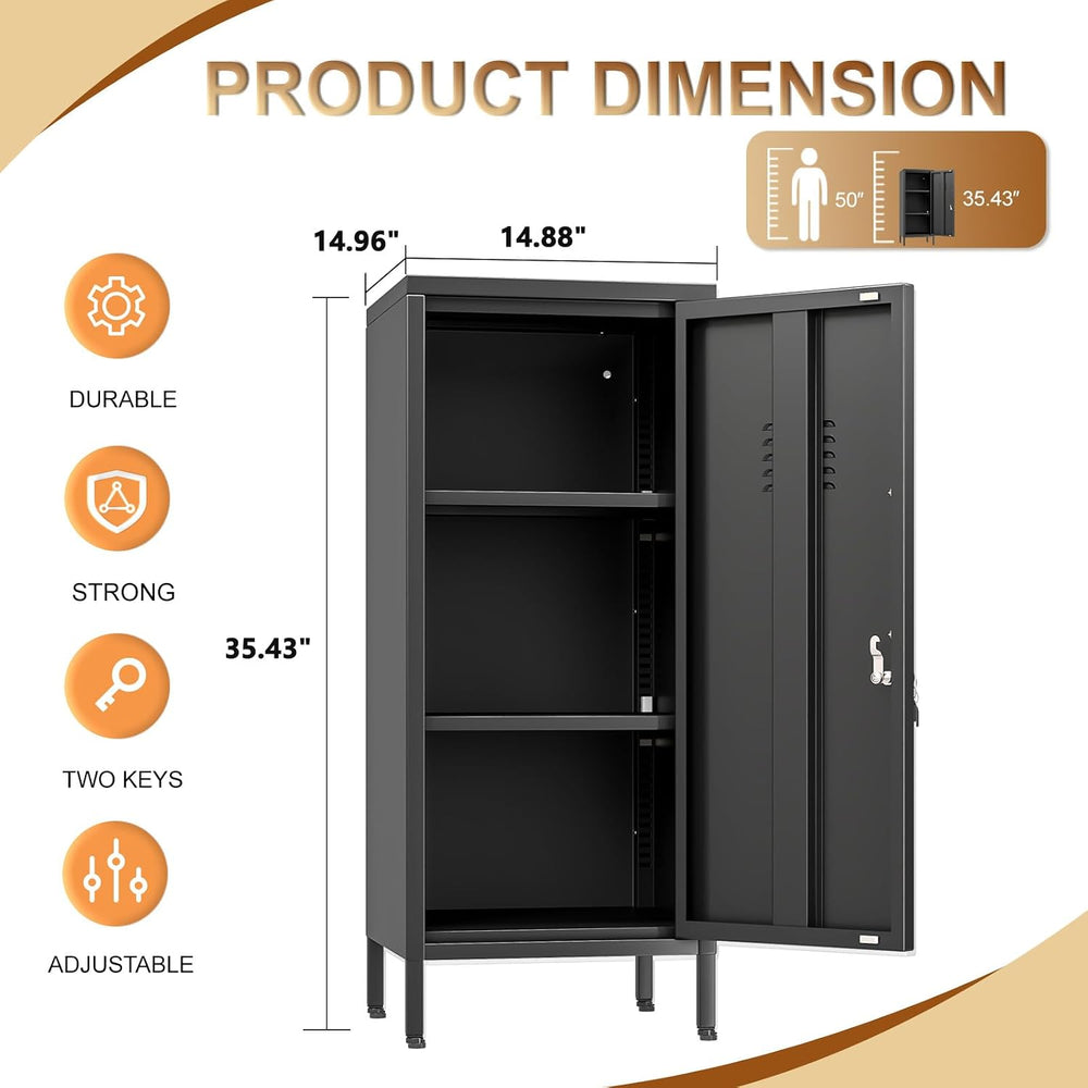 36" Metal Storage Lockers Cabinet for Employees with 1 Lockable Door and...