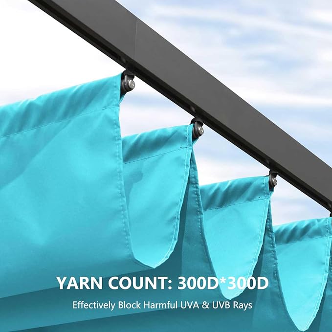 Pergola Shade Cover Replacement Canopy Top Compatible with 10 X 13 ft 6-Bar P...