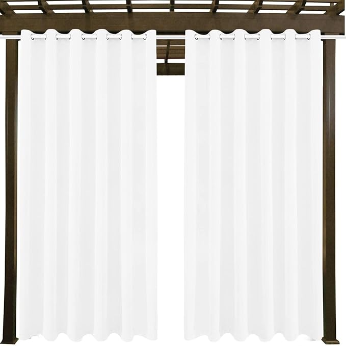 Water Proof Outside Curtains with Grommet Top for Porch, W84 x L95 Thermal In...