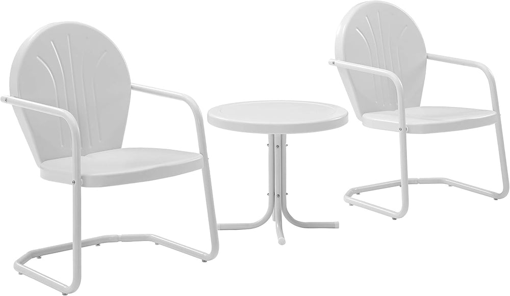 Crosley Furniture Griffith Retro Metal 3-Piece Chair & Side Table Set