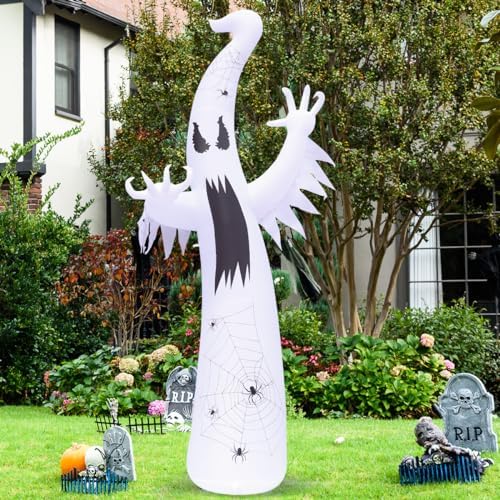 GOOSH 12 FT Halloween Inflatables Ghost Outdoor Decorations Blow Up Yard Gian...