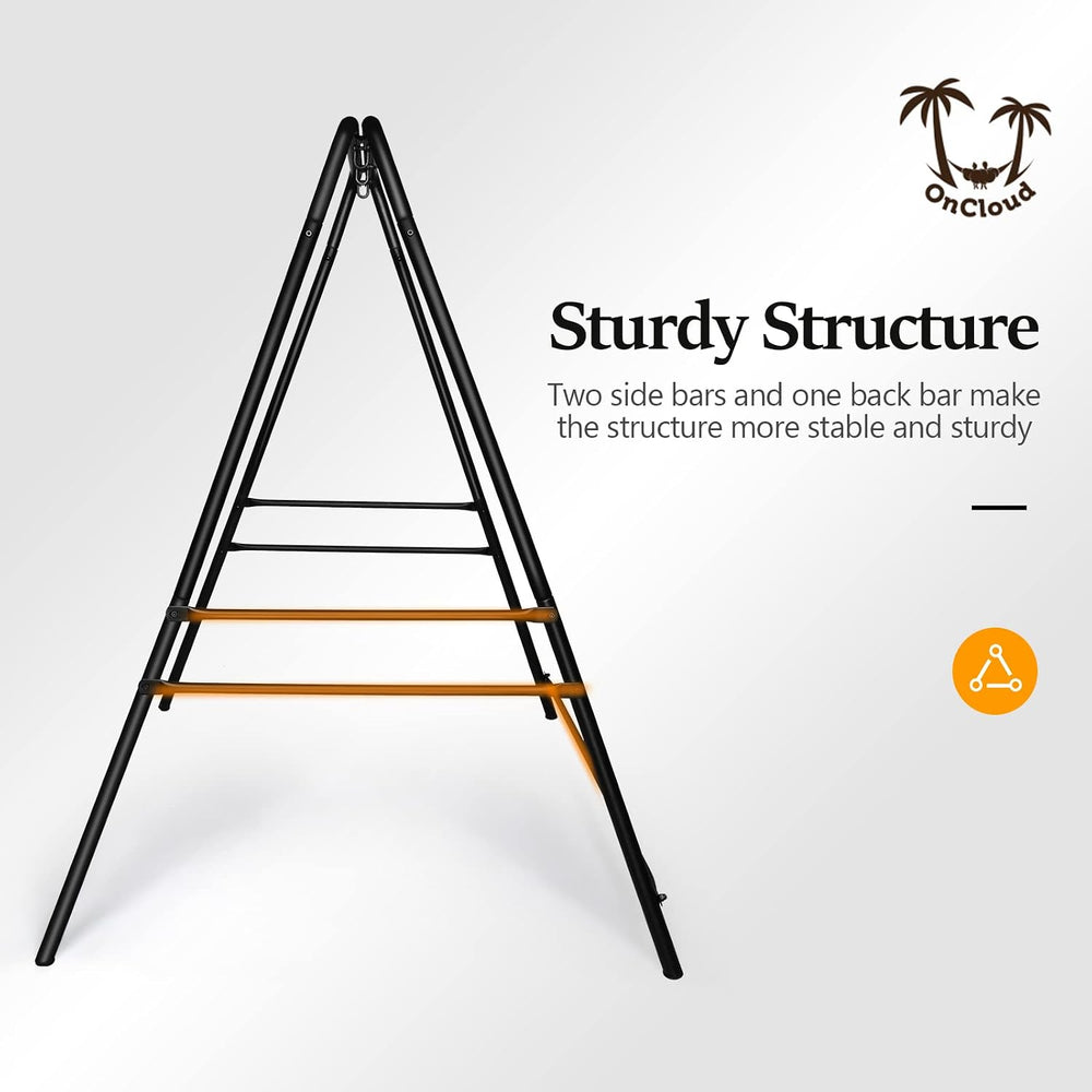 Upgraded Hammock Chair Stand Metal Swing Stand Frame, Heavy Duty Steel Hammoc...