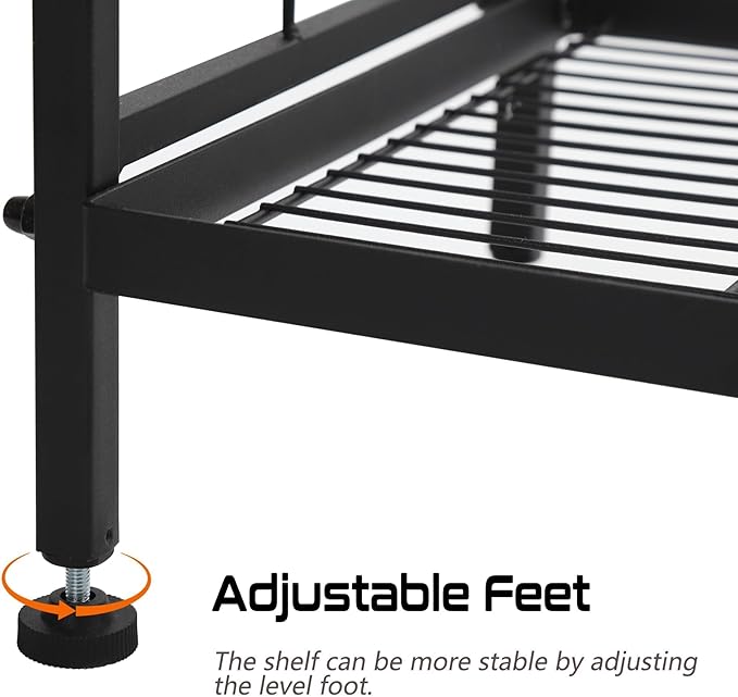 GIOTORENT 5-Wire Standing Book Shelf & Bookcase, Metal Storage Shelving U...