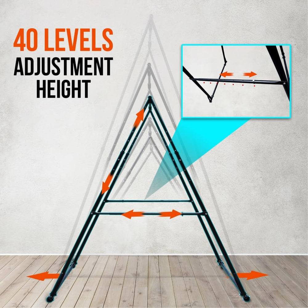 KHANH TRINH Foldable Pull Up Bar Stable Gymnastics Equipment Portable Aerial ...