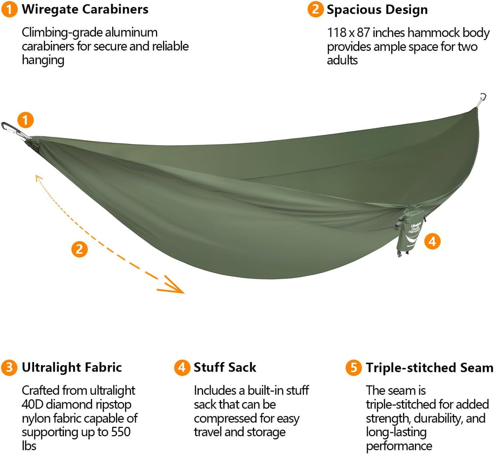 Set Up in 3 Seconds Adjustable Portable Aluminum Alloy Hammock Stand for Outs...