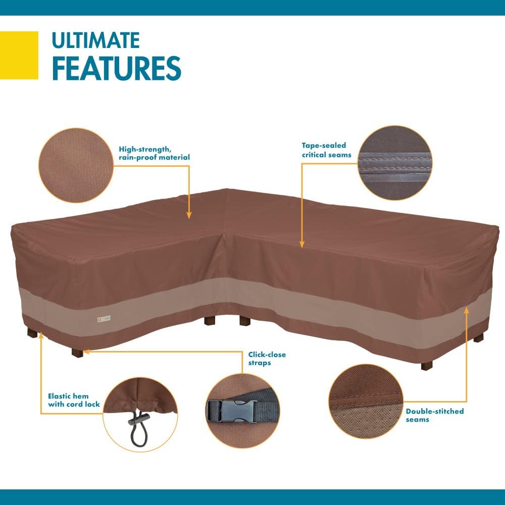 DUCKCOVERS Ultimate Waterproof 104 Inch Patio Left-Facing Sectional Lounge Se...