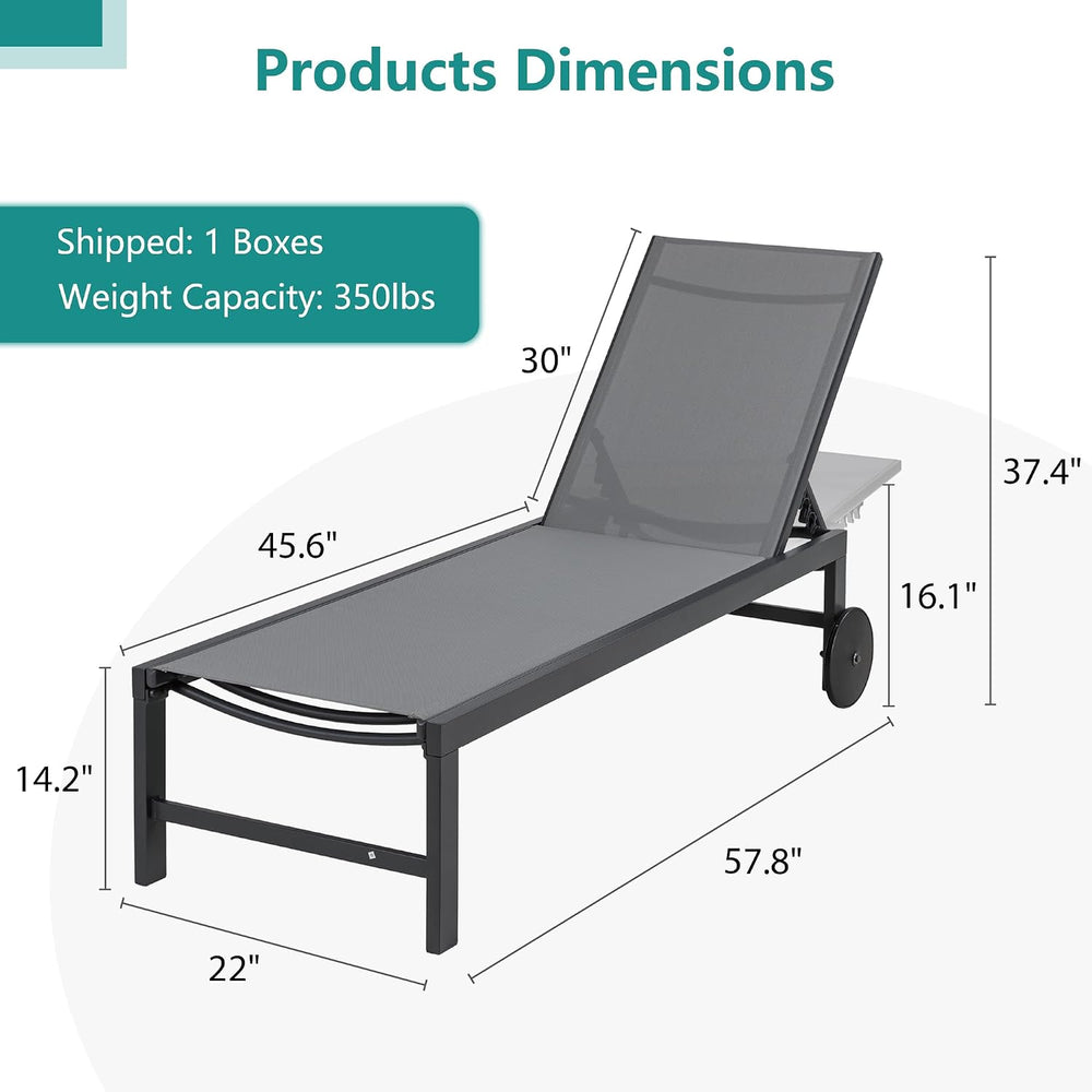 SUNLEI Patio Chaise Lounge Outdoor Set of 2, Pool Lounge Chairs for Outside w...