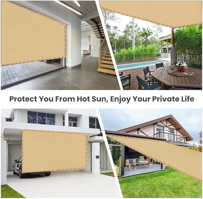 90% Shade Cloth Sun Shade Fabric Privacy Screen Shade Cover for Patio Garden ...
