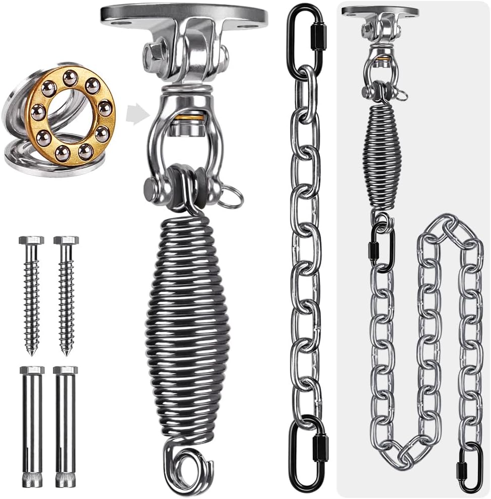 SELEWARE Hammock Chair Hanging Kit, Bearing Swing Hanger w/Spring & Chain
