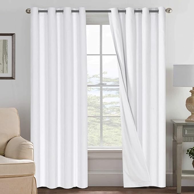 H.VERSAILTEX 100% Blackout Curtains for Bedroom Thermal Insulated Linen Textu...