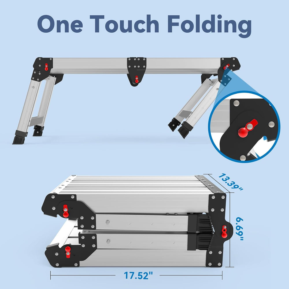 Work Platform, 500 lbs Capacity, One-Touch Fold, Larger Black