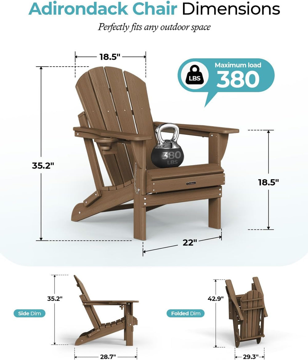 Folding Adirondack Chair Wood Texture, Patio Adirondack Chair Weather Resista...
