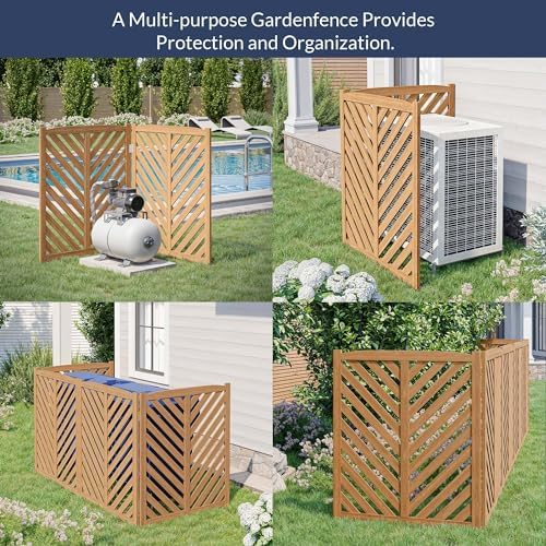BELLEZE Privacy Fence Panels for Outside, Wooden Air Conditioner Fence Pool E...