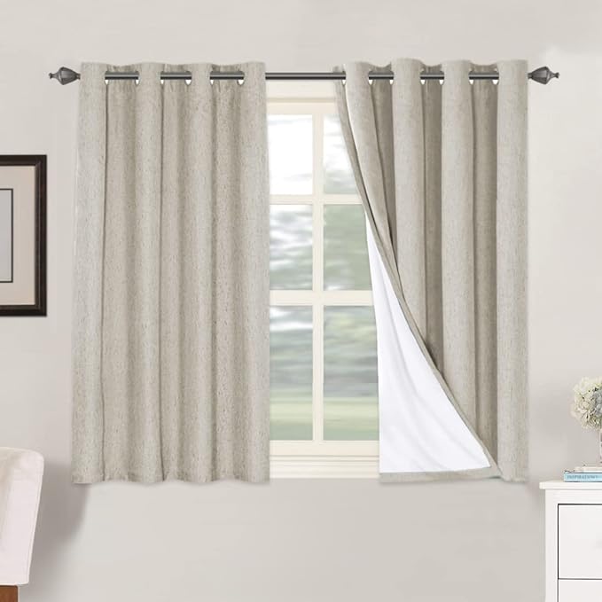H.VERSAILTEX 100% Blackout Curtains for Bedroom Thermal Insulated Linen Textu...