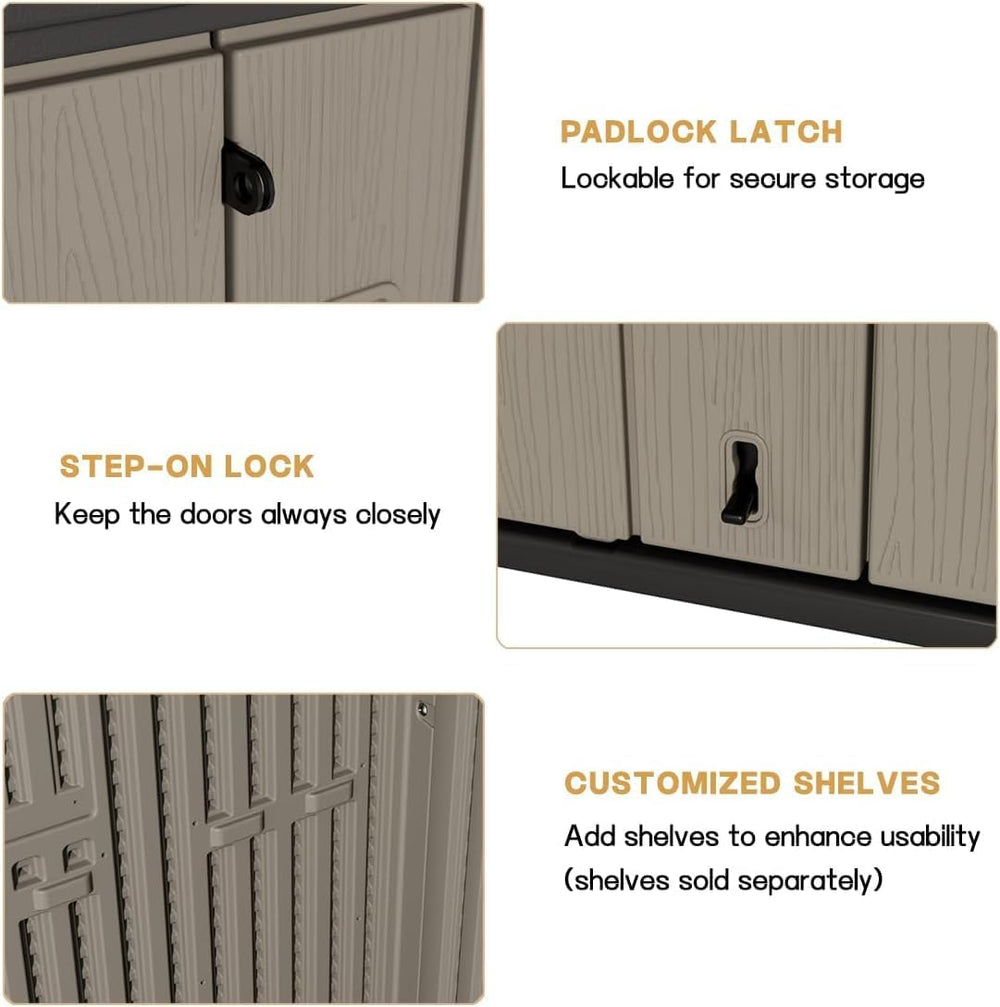 KINYING Outdoor Storage Cabinet Waterproof, 57 Cu.ft Resin Vertical Outdoor S...