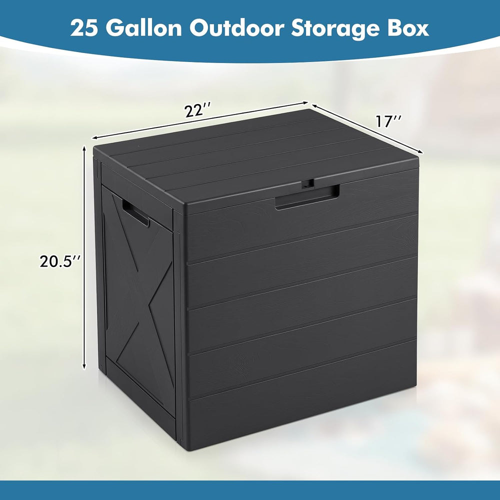 Tangkula 25 Gallon Outdoor Storage Box with Lockable Lid