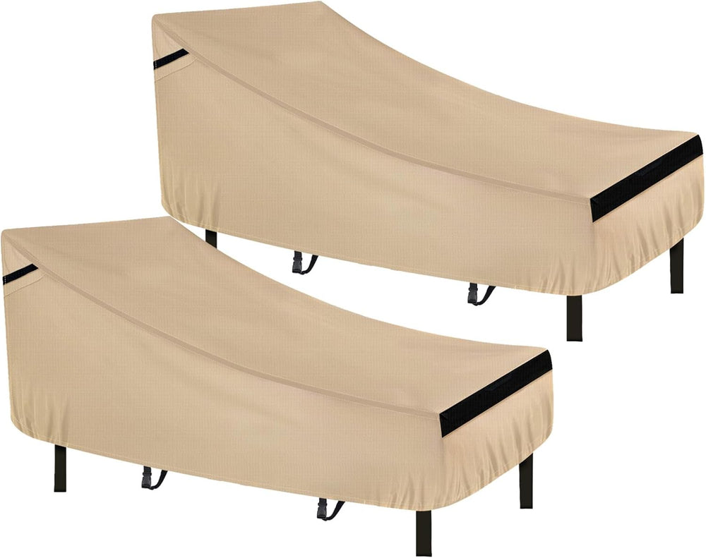 NEVERLAND Lounge Chair Covers 2 Pack 420D Waterproof Heavy Duty 76"x32&q...