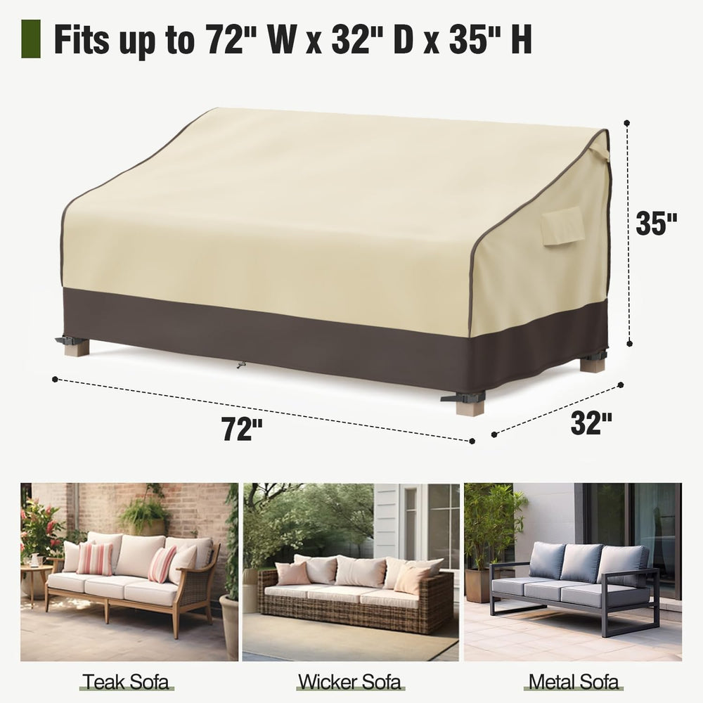 MR.COVER Outdoor Couch Cover Waterproof, Patio Furniture Covers for 3-Seater ...