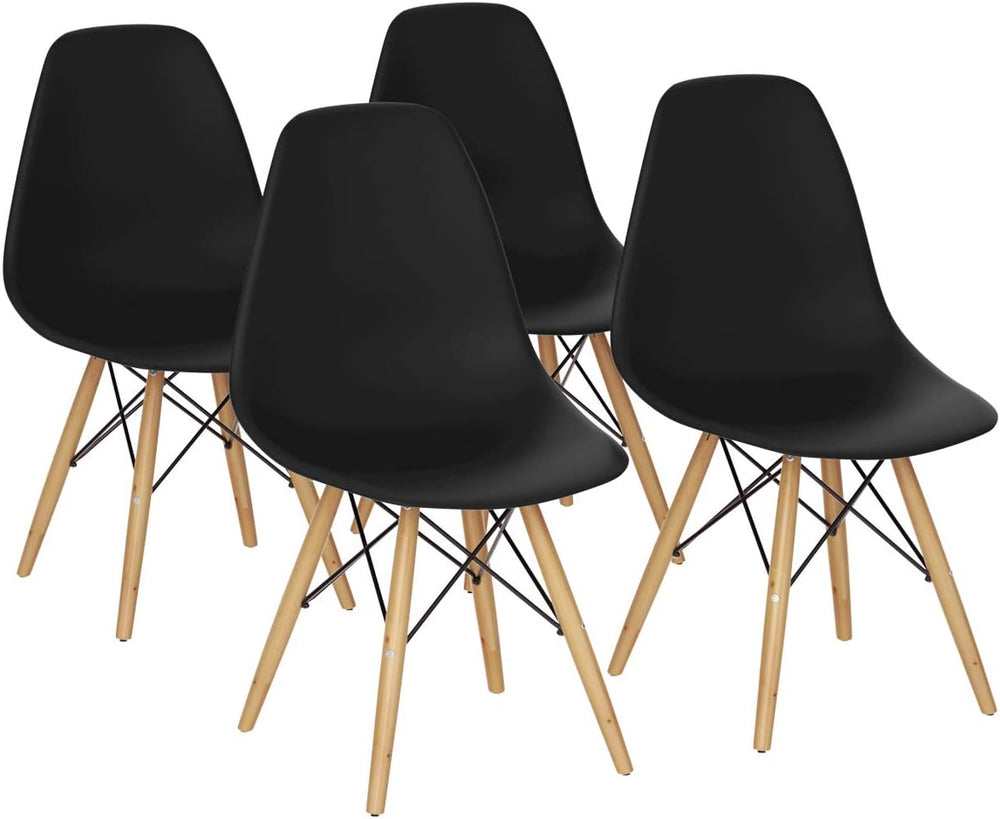 GIANTEX Dining Chairs Set of 4 Black, Mid Century Modern Dining Chairs